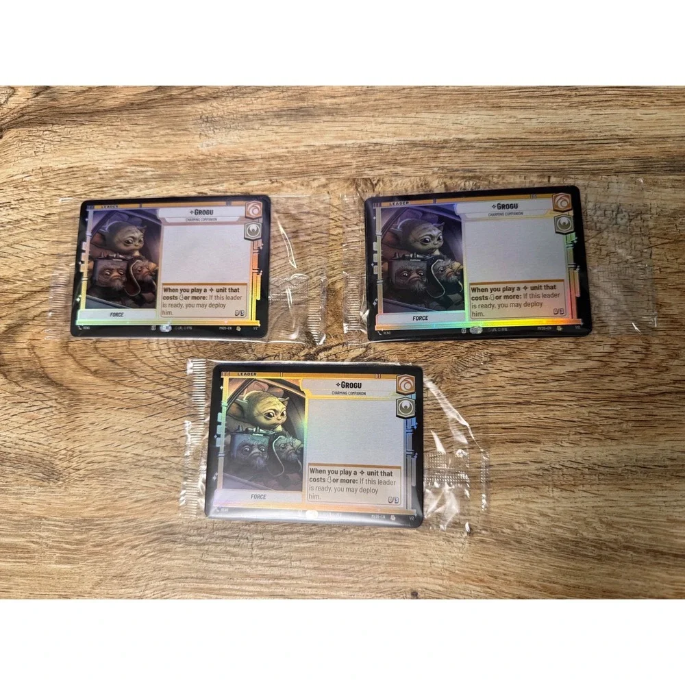 Lot of 3 Star Wars Unlimited Grogu Charming Companion MV26 Foil Promo Cards SDCC